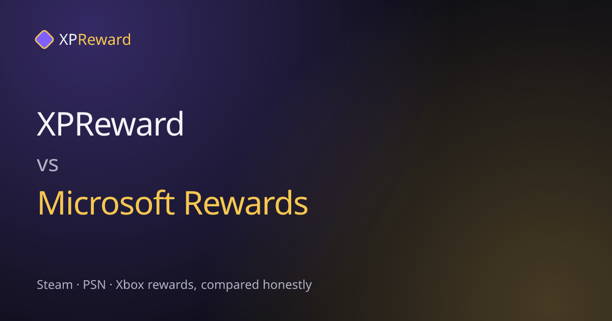 Comparison graphic for XPReward versus Microsoft Rewards