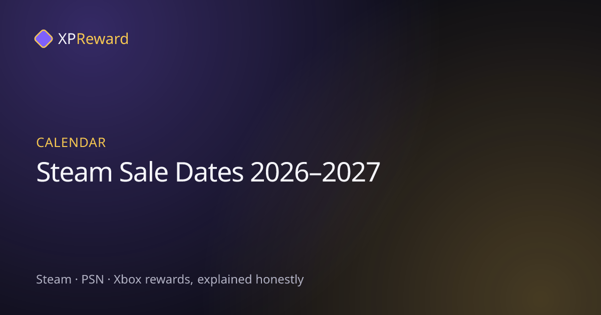 Graphic reading Steam Sale Dates 2026 to 2027