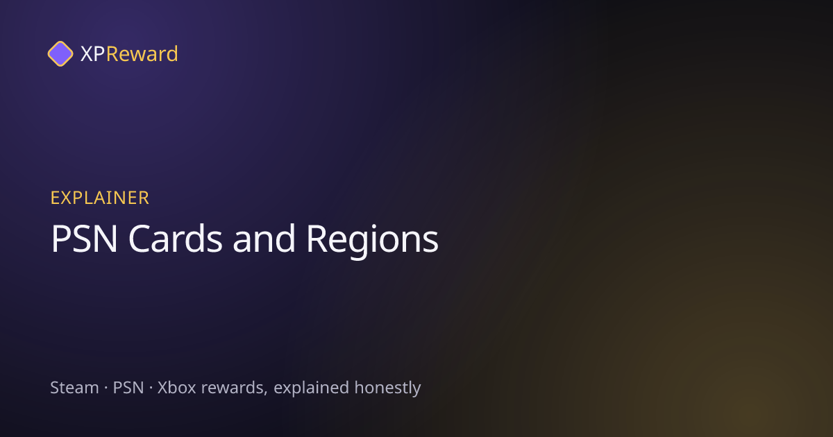 Graphic reading PSN Cards and Regions