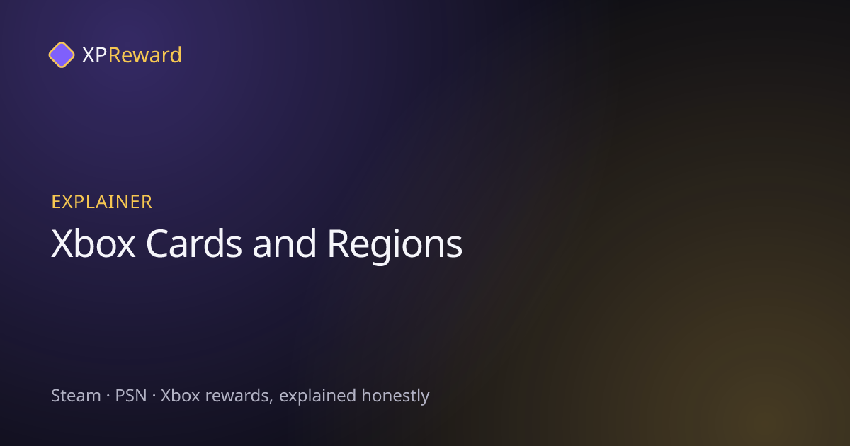 Graphic reading Xbox Cards and Regions