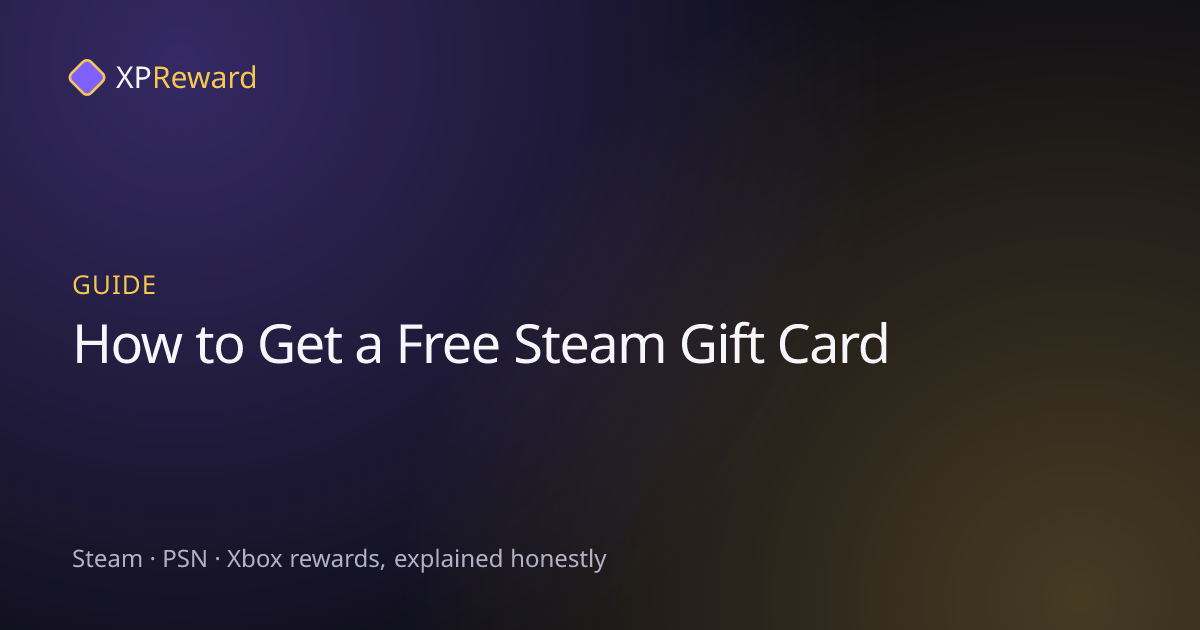 Guide graphic for earning a free Steam gift card legitimately