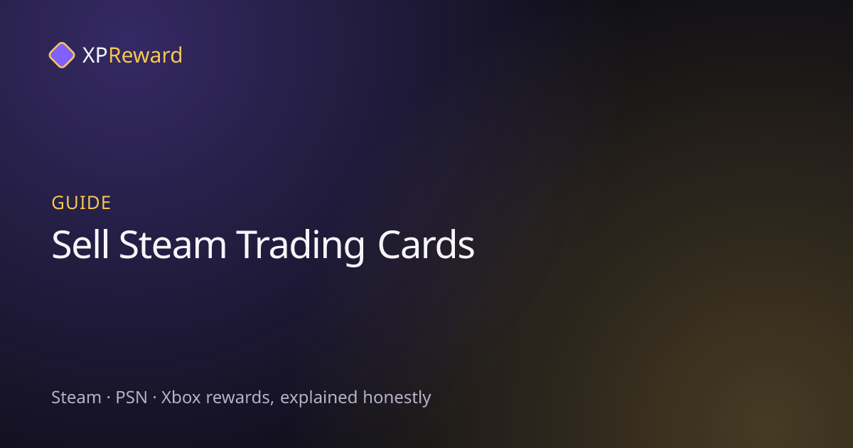 Graphic reading Sell Steam Trading Cards