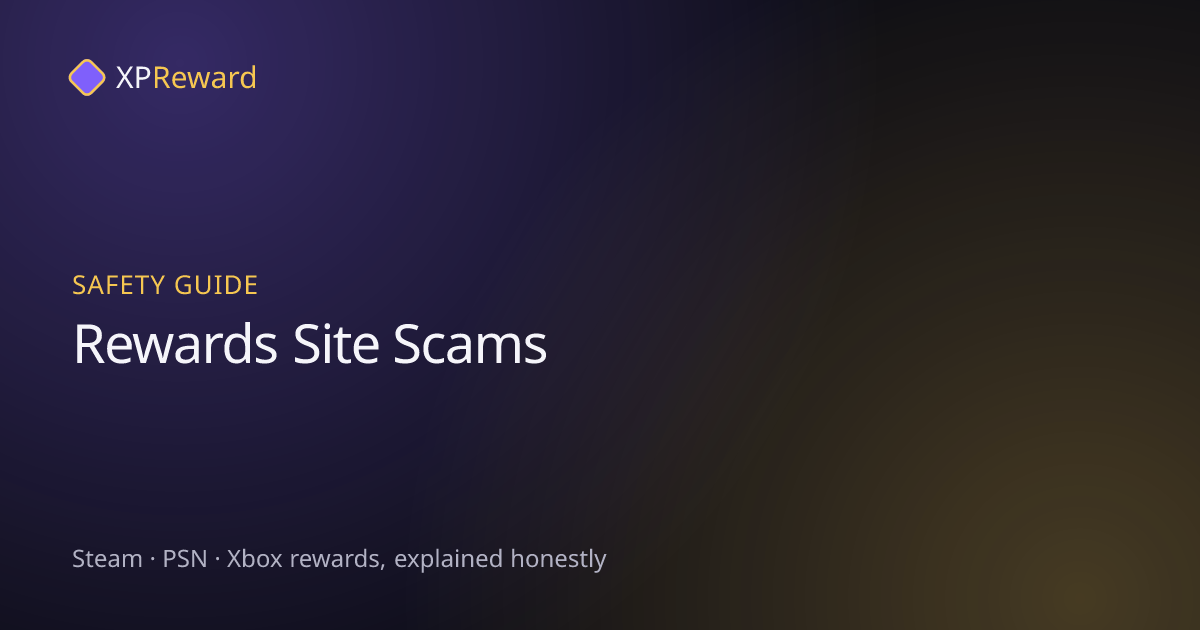 Safety guide graphic on spotting rewards site scams